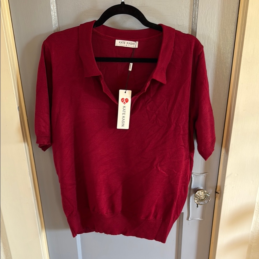 Kate Kasin Red Polo Shirt